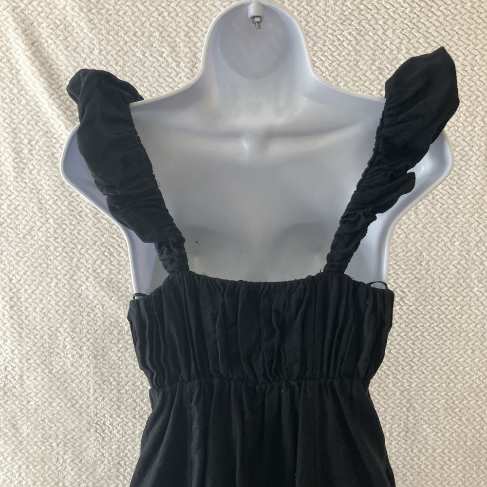 Abercrombie & Fitch Linen Blend Dress Small Black Baby Doll Costal Closet Staple - Picture 5 of 8